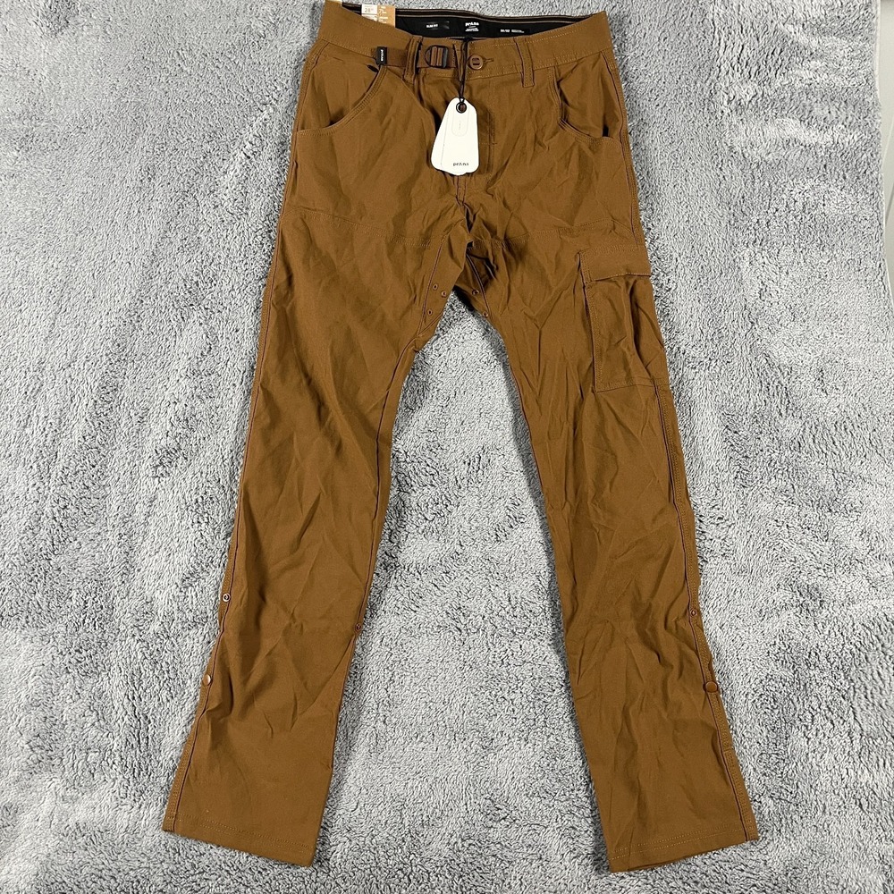 PrAna Zion Slim Pant II Pants Men 28x32 Brown Sepia Hiking Outdoors Stretch